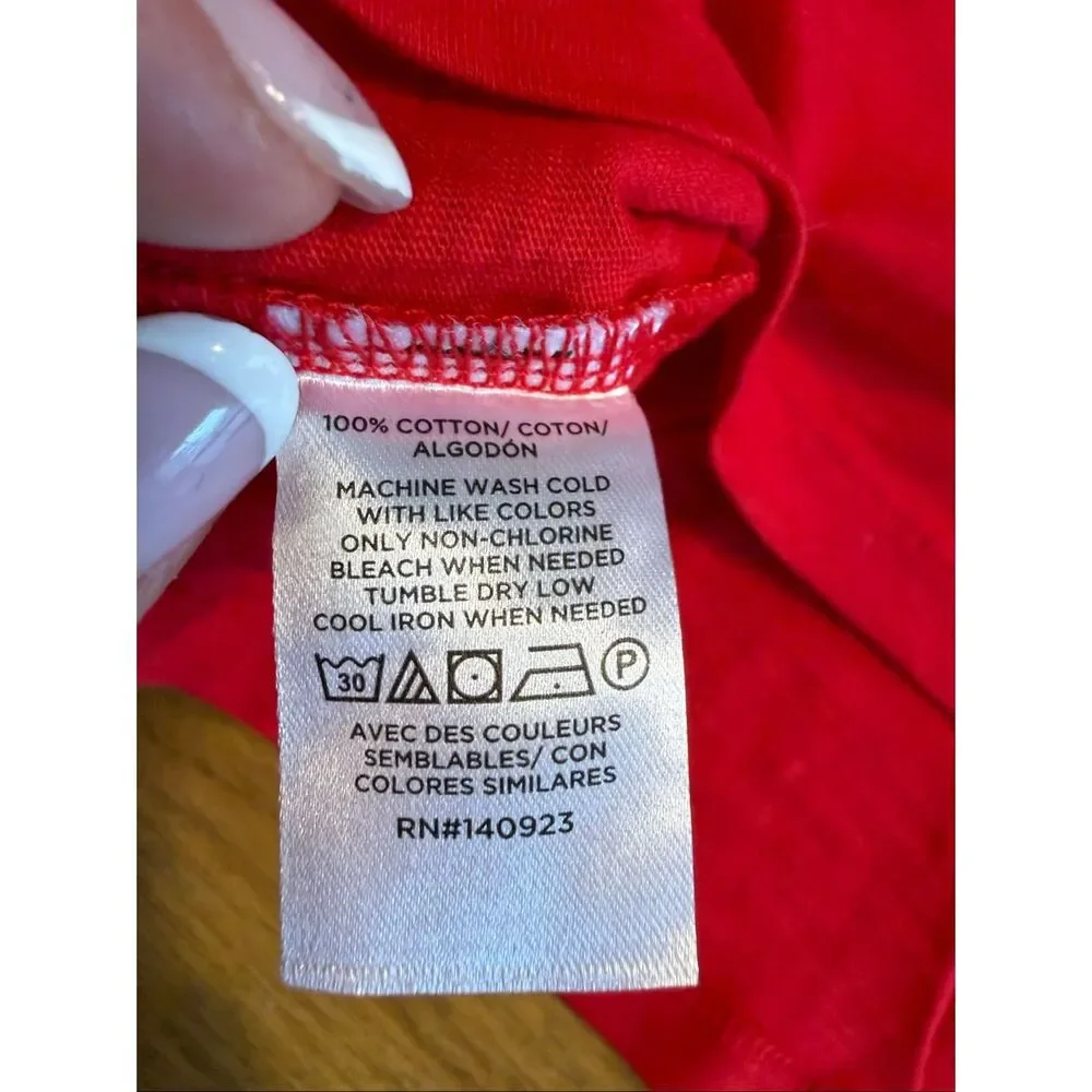 NWT Loft Women's Cotton Mock Neck Long Puff Sleeves Blouse Bright Red Size Large